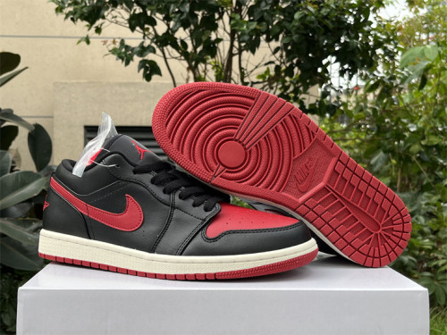 Authentic Air Jordan 1 Low Black/Red