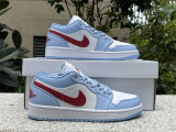 Authentic Air Jordan 1 Low White/Red/Blue