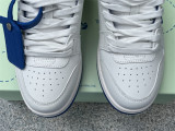Authentic OFF-WHITE Out Of Office Calf Leather White Blue