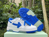 Authentic OFF-WHITE Out Of Office Calf Leather White Blue