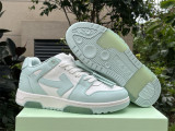 Authentic OFF-WHITE Out Of Office Calf Leather White Green