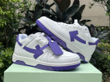 Authentic OFF-WHITE Out Of Office Calf Leather White Purple