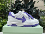 Authentic OFF-WHITE Out Of Office Calf Leather White Purple