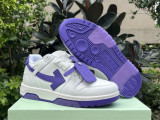 Authentic OFF-WHITE Out Of Office Calf Leather White Purple
