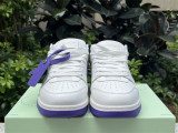 Authentic OFF-WHITE Out Of Office Calf Leather White Purple