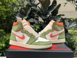 Authentic Air Jordan 1 High OG White Orange Green