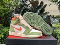 Authentic Air Jordan 1 High OG White Orange Green