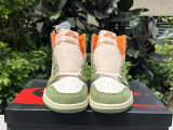 Authentic Air Jordan 1 High OG White Orange Green
