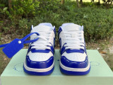 Authentic OFF-WHITE Out Of Office Calf Leather White Blue