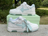 Authentic OFF-WHITE Out Of Office Calf Leather White Light Green
