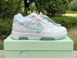 Authentic OFF-WHITE Out Of Office Calf Leather White Light Green