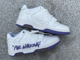 Authentic OFF-WHITE Out Of Office Calf Leather White Lilac