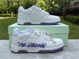 Authentic OFF-WHITE Out Of Office Calf Leather White Lilac