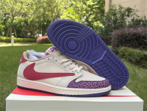 Authentic Travis Scott x Air Jordan 1 Purple/Red /Inverted Hook