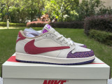 Authentic Travis Scott x Air Jordan 1 Purple/Red /Inverted Hook