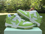 Authentic OFF-WHITE Out Of Office Calf Leather White Green