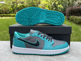 Authentic Air Jordan 1 Low Golf Charcoal Jade