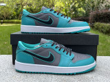 Authentic Air Jordan 1 Low Golf Charcoal Jade