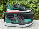 Authentic Air Jordan 1 Low Black/Gorge Green