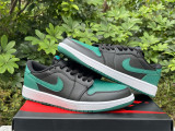 Authentic Air Jordan 1 Low Black/Gorge Green