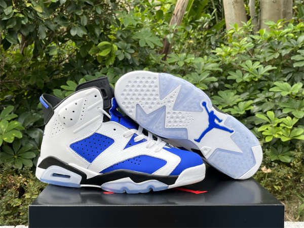Authentic Air Jordan 6 Retro White/Royal Blue/Black