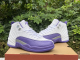 Authentic Air Jordan 12 Retro White/Purple