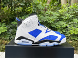 Authentic Air Jordan 6 Retro White/Royal Blue/Black