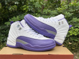 Authentic Air Jordan 12 Retro White/Purple