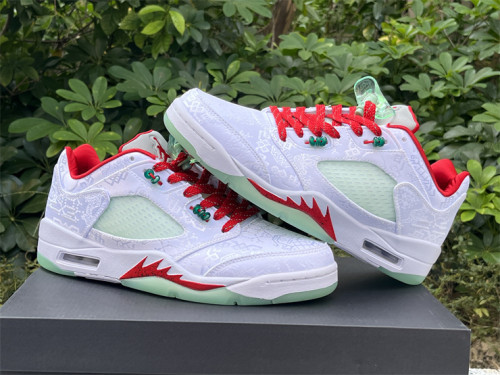 Authentic CLOT x Air Jordan 5 Low Red/White