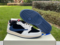 Authentic Travis Scott x Air Jordan 1 Low White/Black/Blue