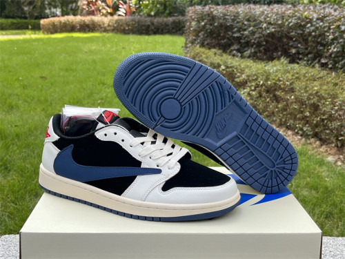 Authentic Travis Scott x Air Jordan 1 Low White/Black/Blue