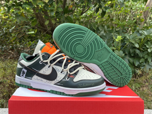 Authentic Nike SB Dunk Low White/Green/Black