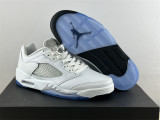 Authentic Air Jordan 5 Low GS “White Silver”
