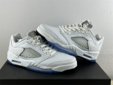 Authentic Air Jordan 5 Low GS “White Silver”