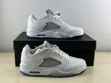 Authentic Air Jordan 5 Low GS “White Silver”
