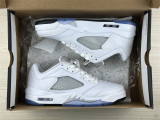 Authentic Air Jordan 5 Low GS “White Silver”