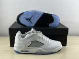 Authentic Air Jordan 5 Low GS “White Silver”