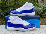 Authentic Air Jordan 11  White/Royal Blue