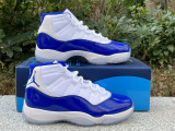 Authentic Air Jordan 11  White/Royal Blue