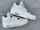 Authentic Air Jordan 4 WMNS “Sail” Metallic Gold-Black