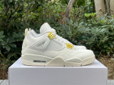 Authentic Air Jordan 4 WMNS “Sail” Metallic Gold-Black