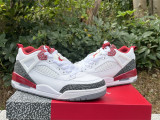 Authentic Air Jordan 3456 White/Wine Red