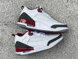Authentic Air Jordan 3456 White/Wine Red