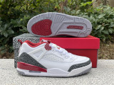 Authentic Air Jordan 3456 White/Wine Red