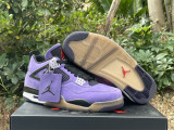 Authentic Travis Scott x Air Jordan 4 Purple Dynasty / Red Black