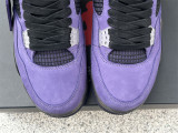 Authentic Travis Scott x Air Jordan 4 Purple Dynasty / Red Black