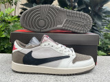 Authentic Travis Scott x Air Jordan 1 Low Grey/White/Brown