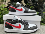 Authentic Air Jordan 1 Low White/Black/Red