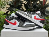 Authentic Air Jordan 1 Low White/Black/Red