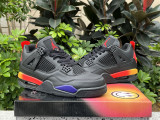 Authentic Air Jordan 4 Multicolor Black/Orange